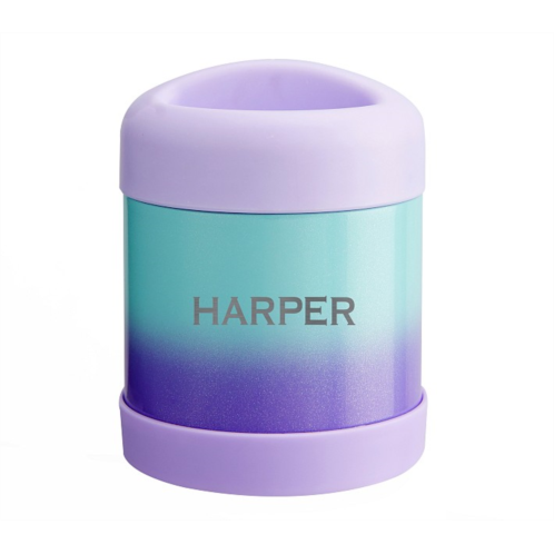 Potterybarn Mackenzie Lavender/Aqua Ombre Sparkle Glitter Hot Cold Container