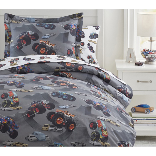 Potterybarn Hot Wheels Monster Trucks Organic Duvet Cover