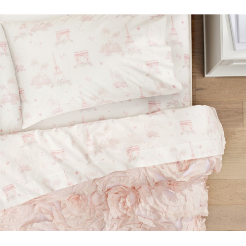 Potterybarn Monique Lhuillier Paris Toile Organic Sheet Set & Pillowcases