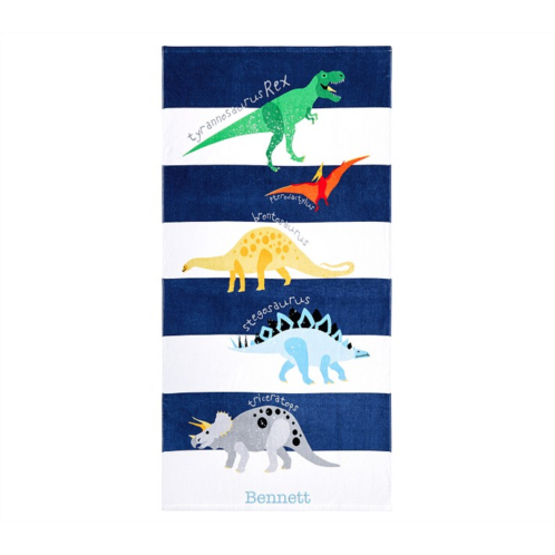 Potterybarn Finn Dino Rugby Stripe Kid Beach Towel