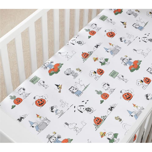 Potterybarn Peanuts Snoopy Trick-or-Treat Organic Crib Fitted Sheet