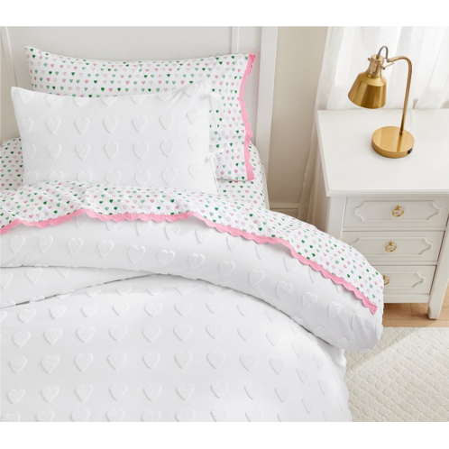 Potterybarn Roller Rabbit Tufted Hearts Duvet Cover & Shams