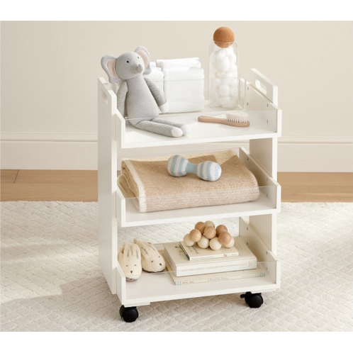 Potterybarn Wood And Acrylic Rolling Storage Cart