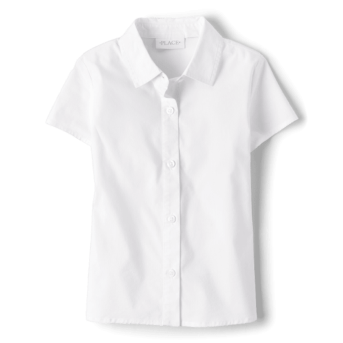 Childrensplace Girls Uniform Poplin Button Up Shirt