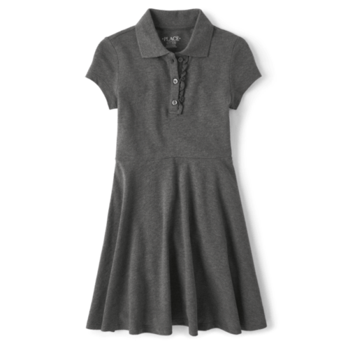 Childrensplace Girls Uniform Ruffle Pique Polo Dress