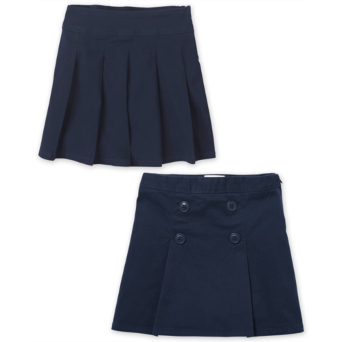 Childrensplace Girls Uniform Slim Pleated Button Skort 2-Pack