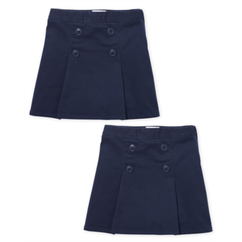 Childrensplace Girls Uniform Slim Pleated Button Skort 2-Pack