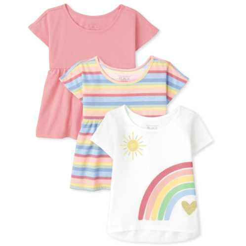 Childrensplace Toddler Girls Rainbow Top 3-Pack