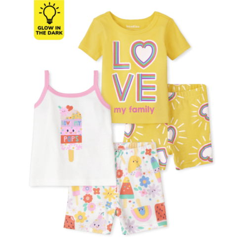Childrensplace Baby And Toddler Girls Glow Love Popsicle Snug Fit Cotton Pajamas 2-Pack