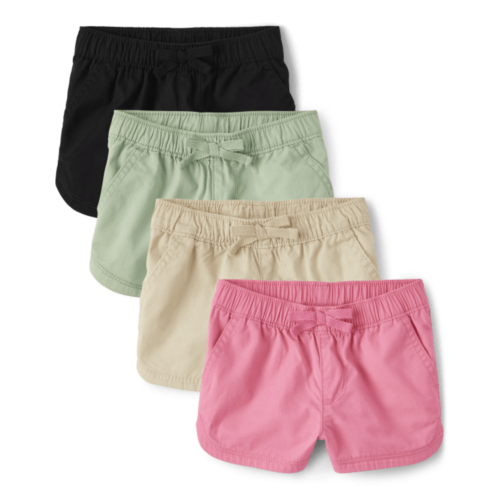 Childrensplace Toddler Girls Twill Pull On Shorts 4-Pack