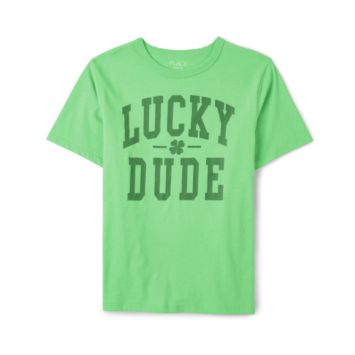 Childrensplace Boys Matching Family Lucky Dude Graphic Tee