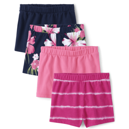 Childrensplace Toddler Girls Striped Pull On Shorts 4-Pack