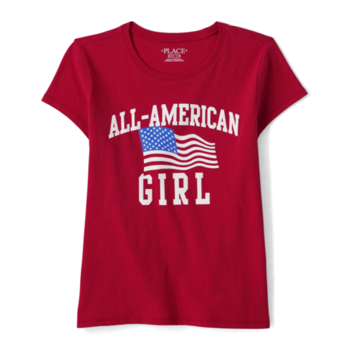 Childrensplace Girls Matching Family All-American Girl Graphic Tee