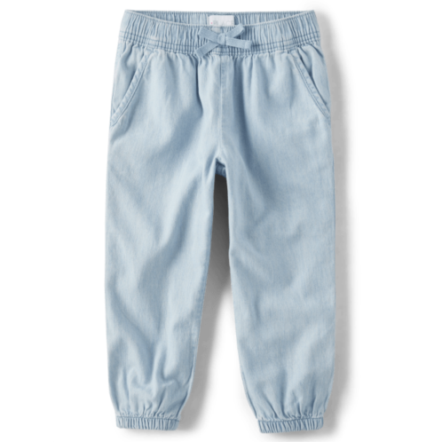Childrensplace Girls Chambray Pull On Jogger Pants