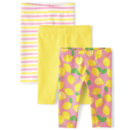 Childrensplace Toddler Girls Lemon Capri Leggings 3-Pack