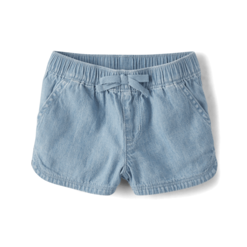 Childrensplace Baby And Toddler Girls Chambray Pull On Shorts