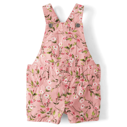Childrensplace Baby And Toddler Girls Floral Twill Shortalls