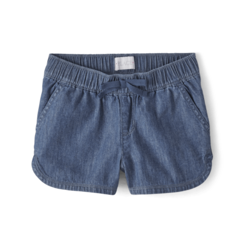 Childrensplace Girls Chambray Pull On Shorts