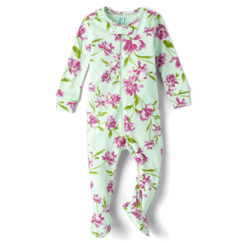 Childrensplace Baby And Toddler Girls Mommy And Me Floral Snug Fit Cotton Footed One Piece Pajamas