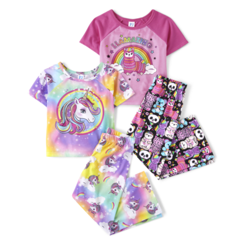 Childrensplace Girls Llama Unicorn Pajamas 2-Pack