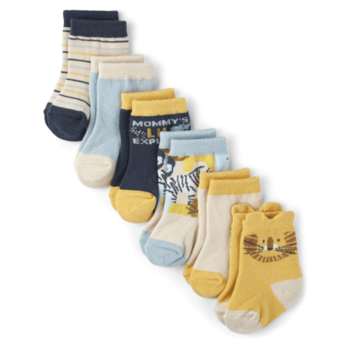 Childrensplace Baby And Toddler Boys Safari Midi Socks 6-Pack