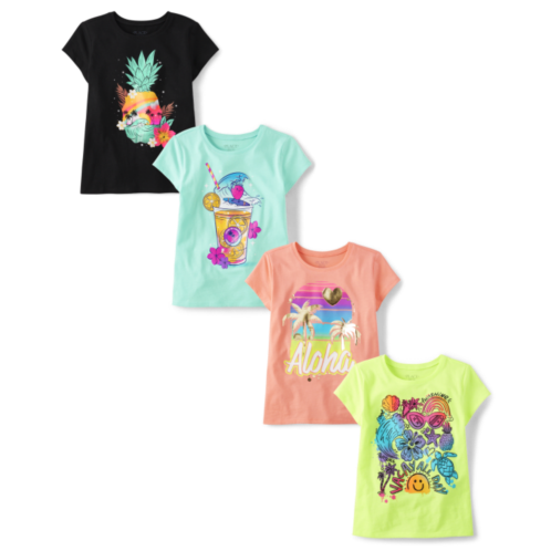Childrensplace Girls Summer Trends Graphic Tee 4-Pack
