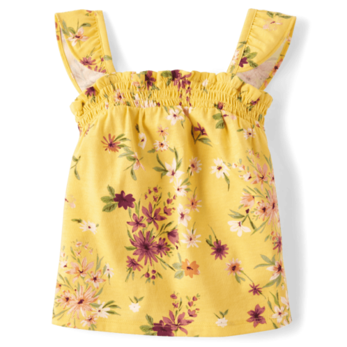 Childrensplace Toddler Girls Floral Smocked Flutter Tank Top
