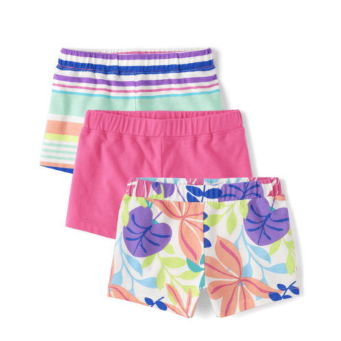 Childrensplace Toddler Girls Tropical Leaf Shorts 3-Pack