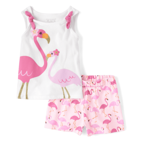 Childrensplace Toddler Girls Flamingo 2-Piece Outfit Set