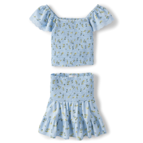 Childrensplace Girls Floral Smocked 2-Piece Outfit Set