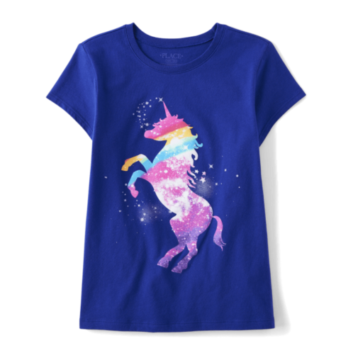 Childrensplace Girls Rainbow Unicorn Graphic Tee
