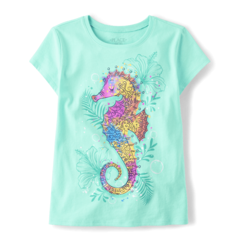 Childrensplace Girls Seahorse Graphic Tee