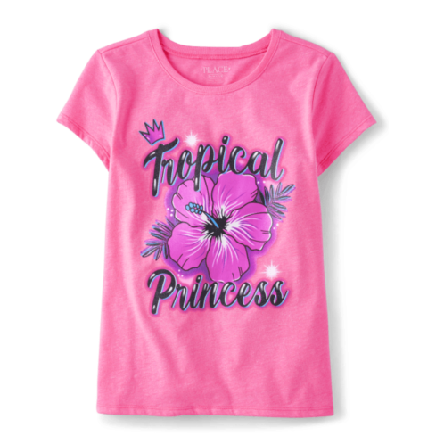 Childrensplace Girls Tropical Princess Graphic Tee
