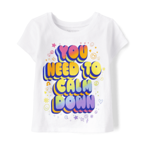 Childrensplace Baby And Toddler Girls Calm Down Graphic Tee