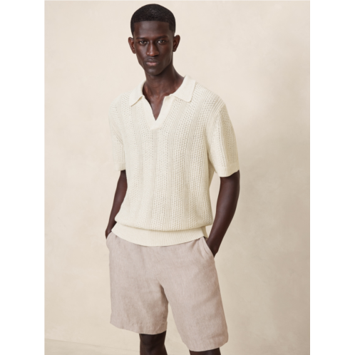 Bananarepublic Giorgio Linen-Cotton Sweater Polo
