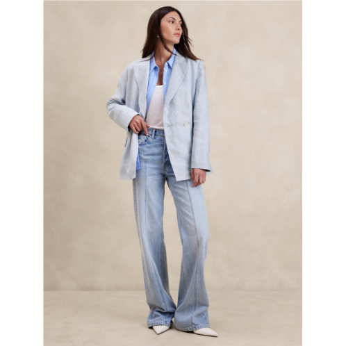 Bananarepublic Relaxed Pinstripe Linen Blazer