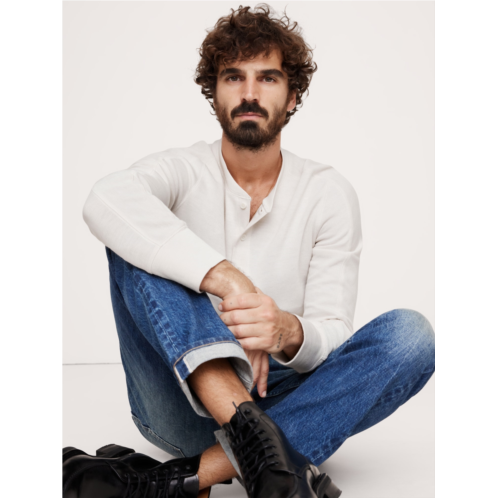 Bananarepublic Slub Double-Knit Henley T-Shirt