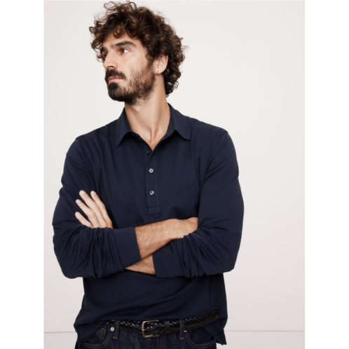 Bananarepublic Luxury-Touch Long-Sleeve Polo