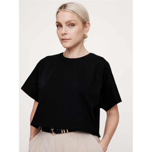 Bananarepublic Cotton Boxy-Crop Dolman T-Shirt