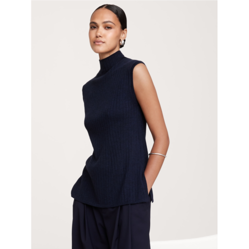 Bananarepublic Ribbed Merino Mock-Neck Tank