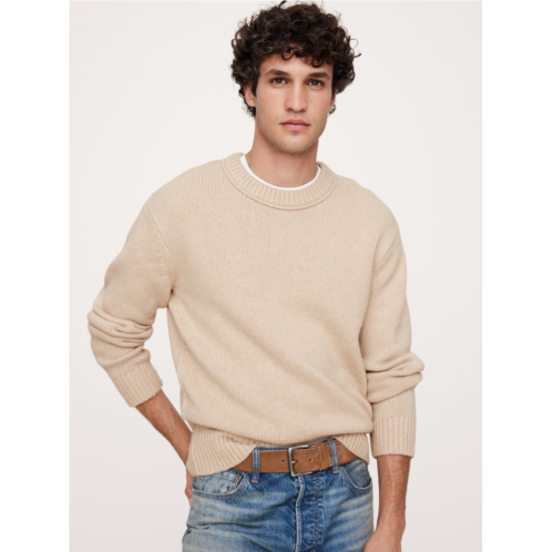 Bananarepublic Relaxed Wool-Cotton Crew-Neck Sweater