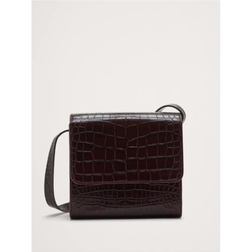 Bananarepublic Crocodile Embossed Leather Crossbody Bag