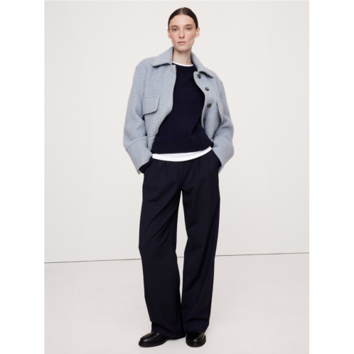 Bananarepublic Soho High-Rise Wide-Leg Italian Wool Pant