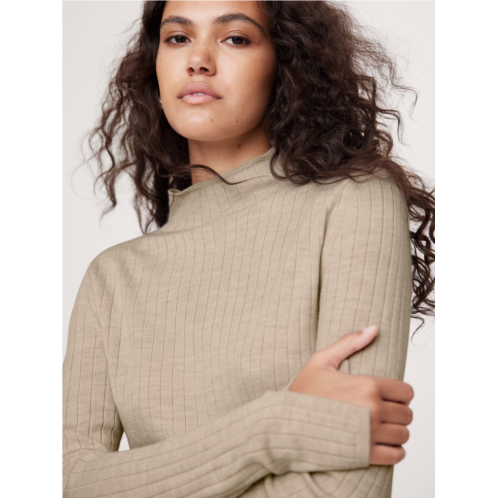 Bananarepublic Ribbed Merino Mock-Neck Sweater