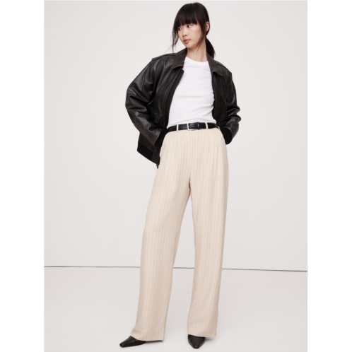 Bananarepublic Soho High-Rise Wide-Leg Drapey Twill Pant