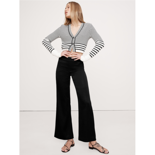 Bananarepublic Mid-Rise Kick-Flare Satin Ankle Pant