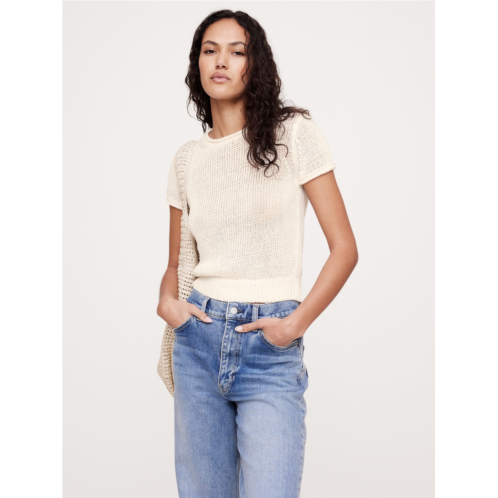 Bananarepublic Fitted Linen Short-Sleeve Sweater