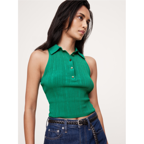 Bananarepublic Crinkle Knit Sleeveless Polo