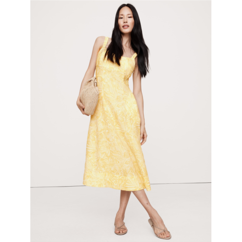 Bananarepublic Linen Square-Neck Midi Dress