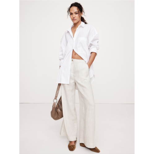 Bananarepublic Wide-Leg Linen Pull-On Pant